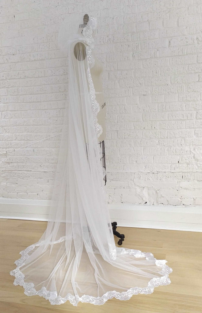 Off the rack romantic tulle wedding cape. Handmade by Catherine Langlois