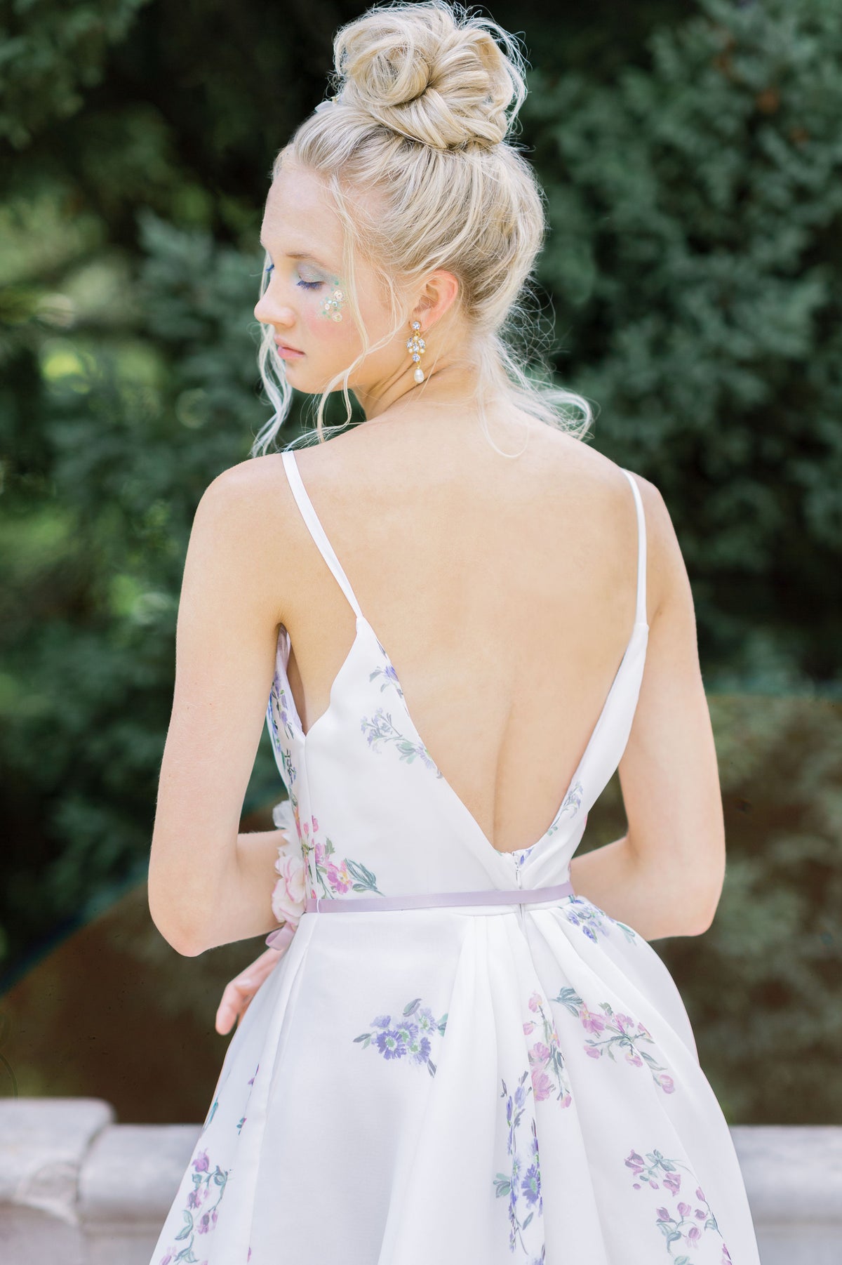 Ethically made silk wedding dress. Colorful unique bridal gown. Handmade in Toronto by Catherine Langlois, award winning designer