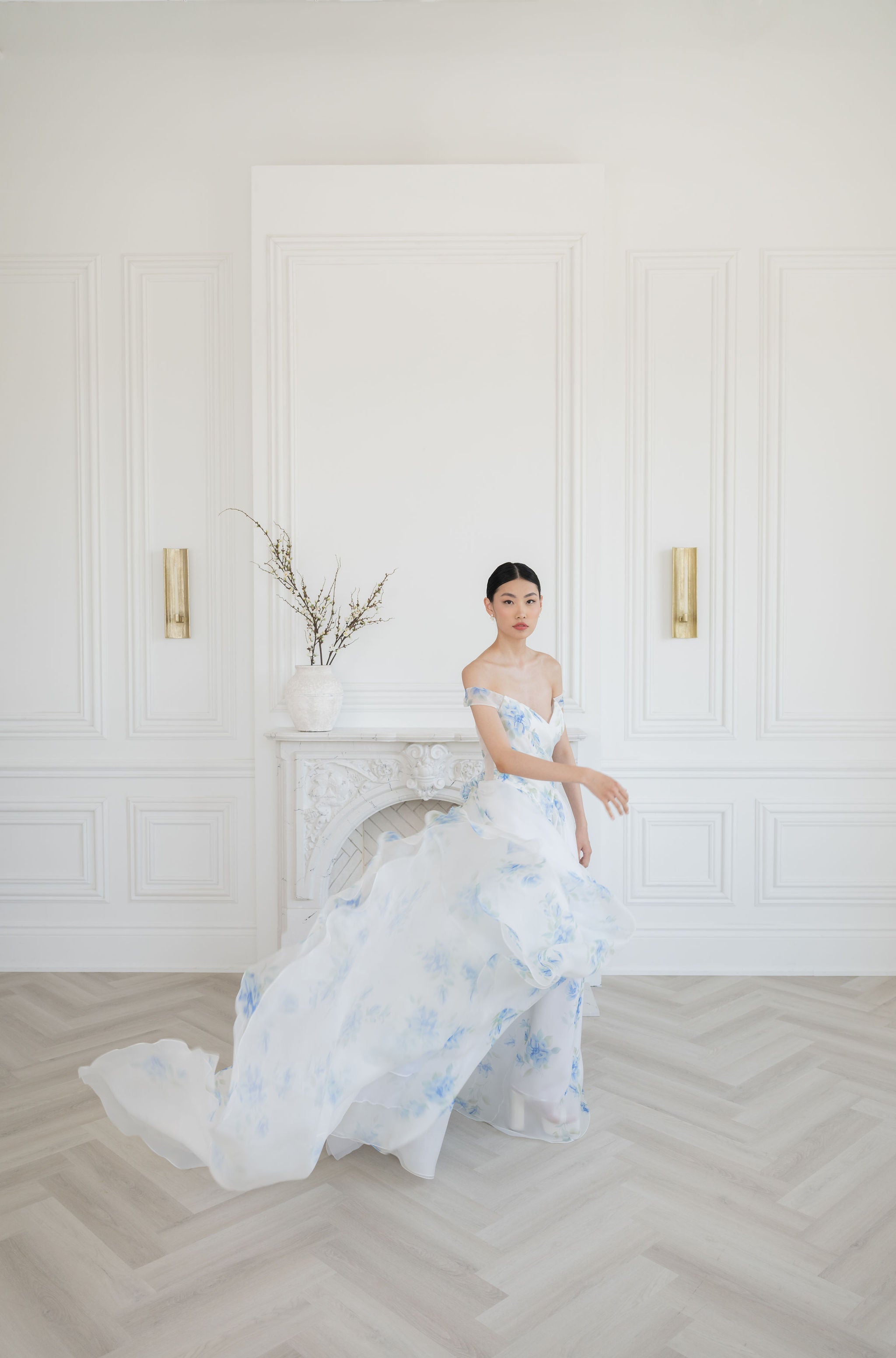 PAQUITA Blue Organza Wedding Dress Catherine Langlois