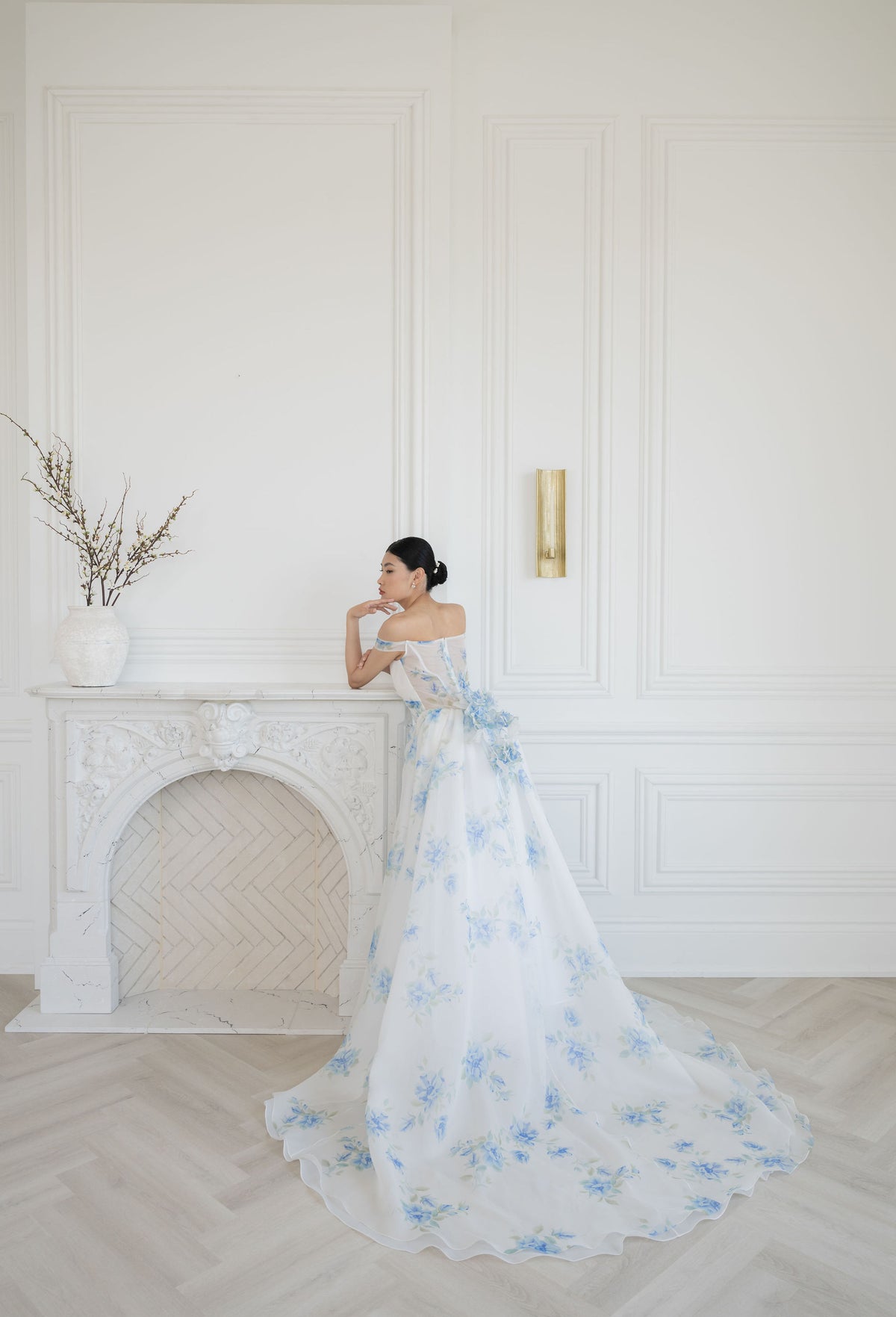 PAQUITA Blue Organza Wedding Dress Catherine Langlois PAQUITA Blue Organza Wedding Dress Catherine Langlois