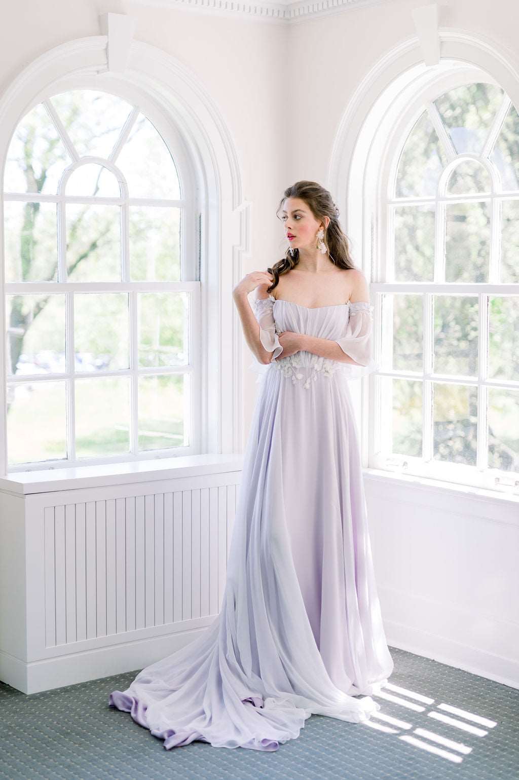 DIANA Purple Chiffon Wedding Dress Catherine Langlois DIANA Purple Chiffon Wedding Dress Catherine Langlois