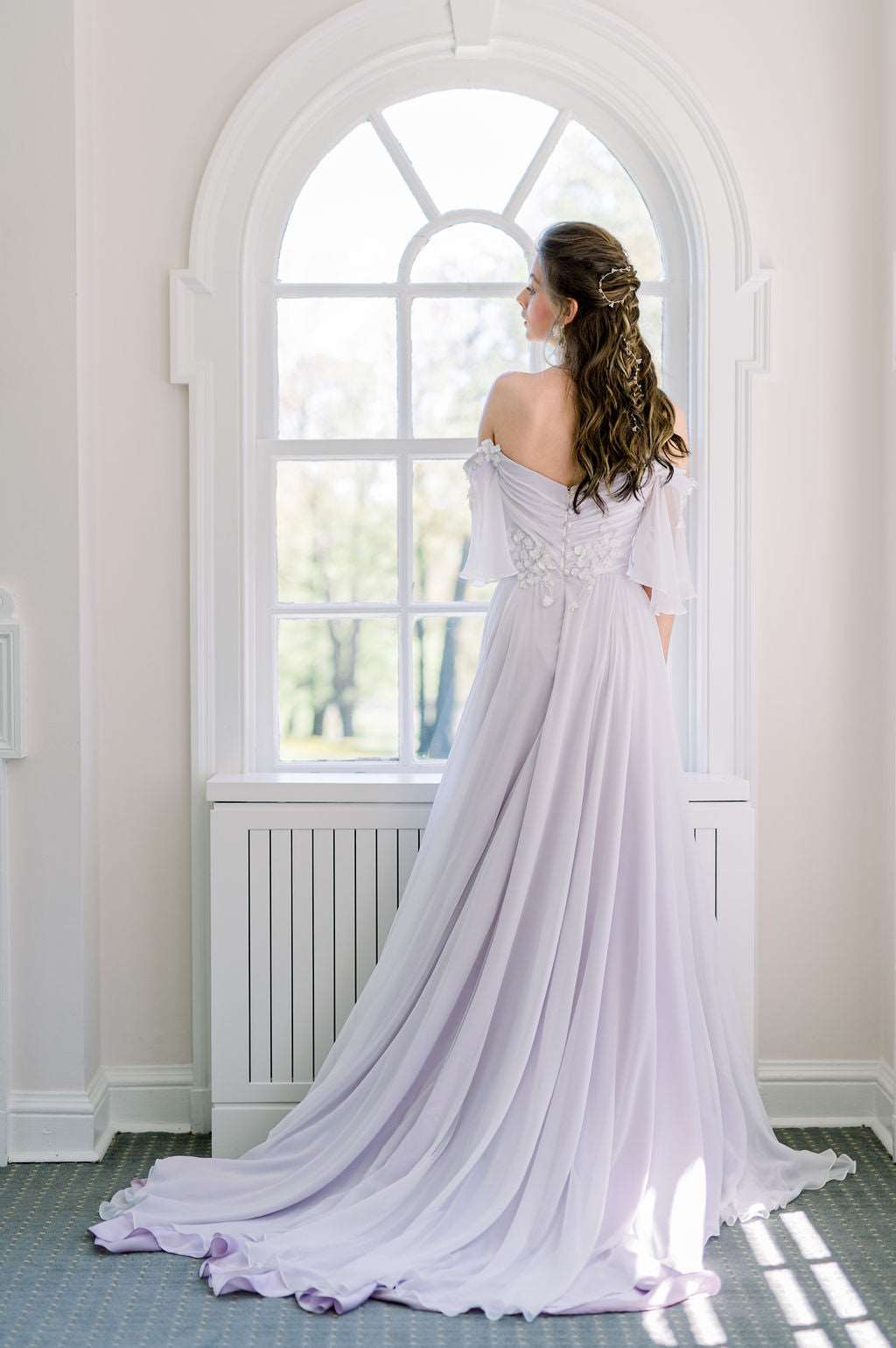 DIANA Purple Chiffon Wedding Dress Catherine Langlois