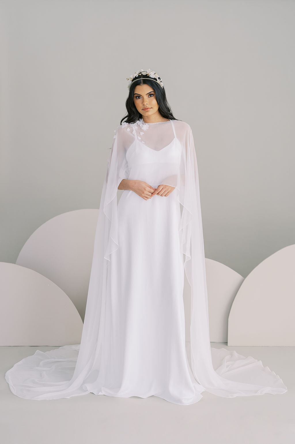 AMOR Off the Rack Chiffon Bridal Cape