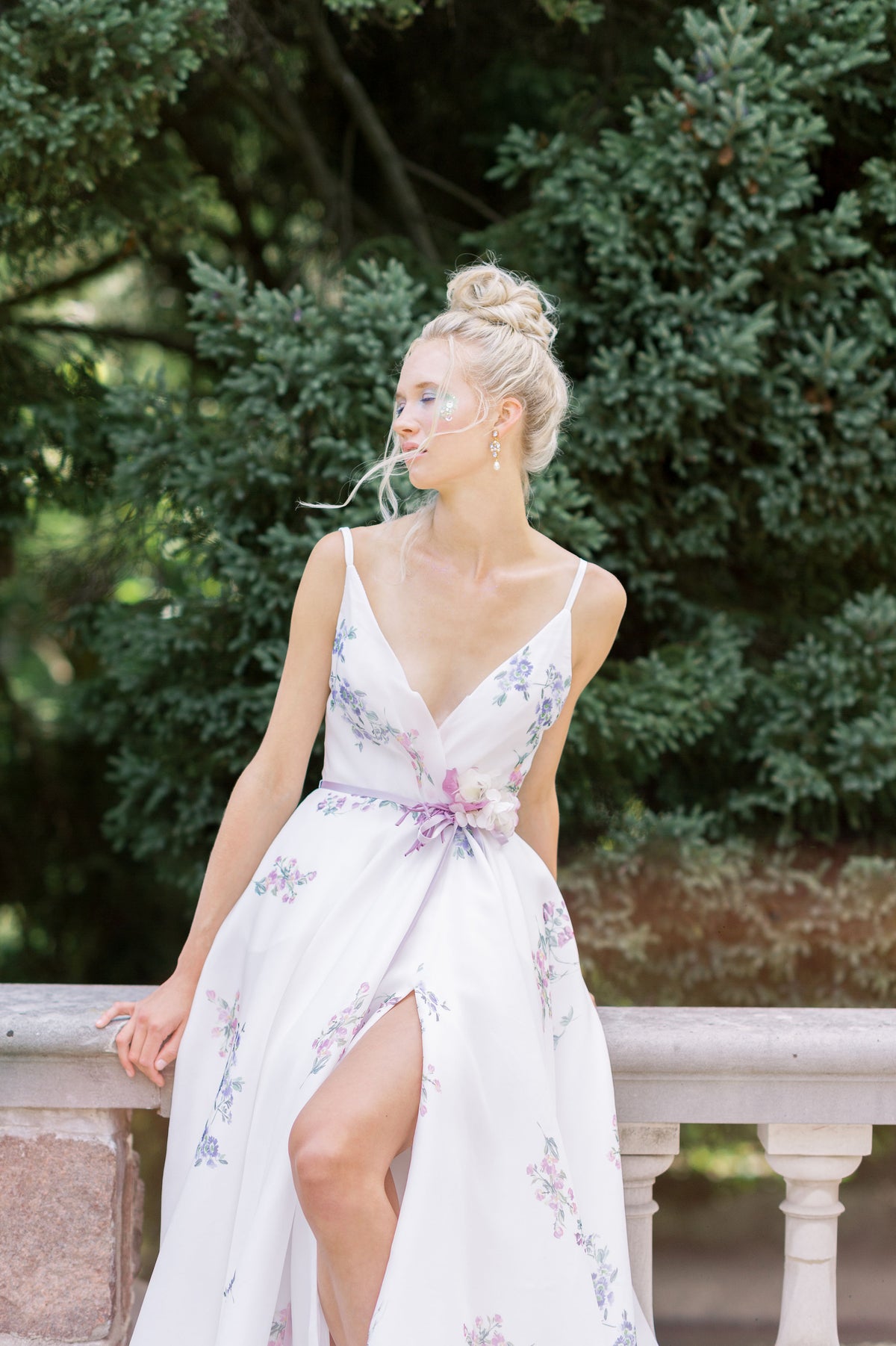 Custom made silk wedding dress. Colorful unique bridal gown. Handmade in Toronto, Canada by Catherine Langlois, award winning bridal designer