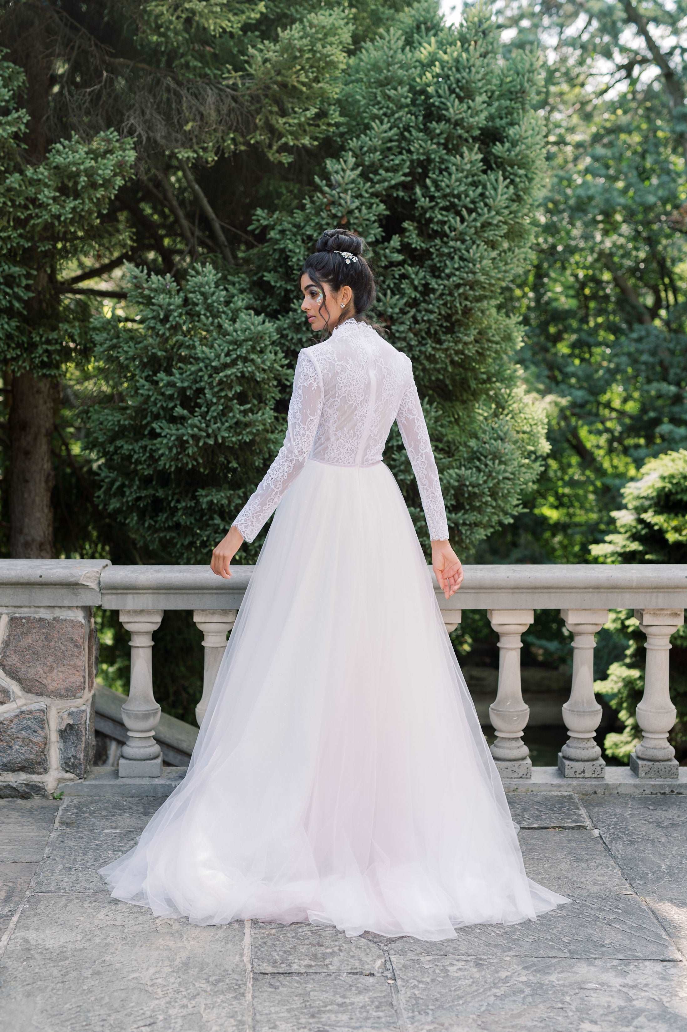 ANENOME Lavender Tulle Wedding dress Catherine Langlois