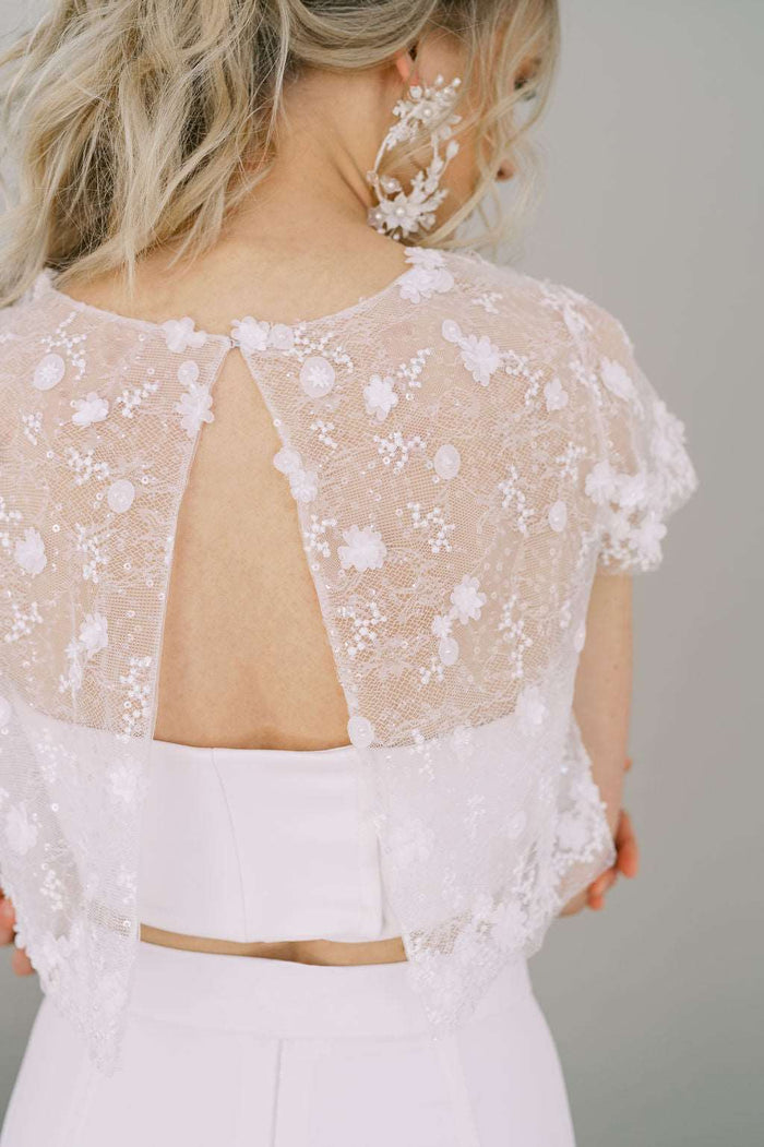 CLOVER Beaded Lace Wedding Topper – Catherine Langlois