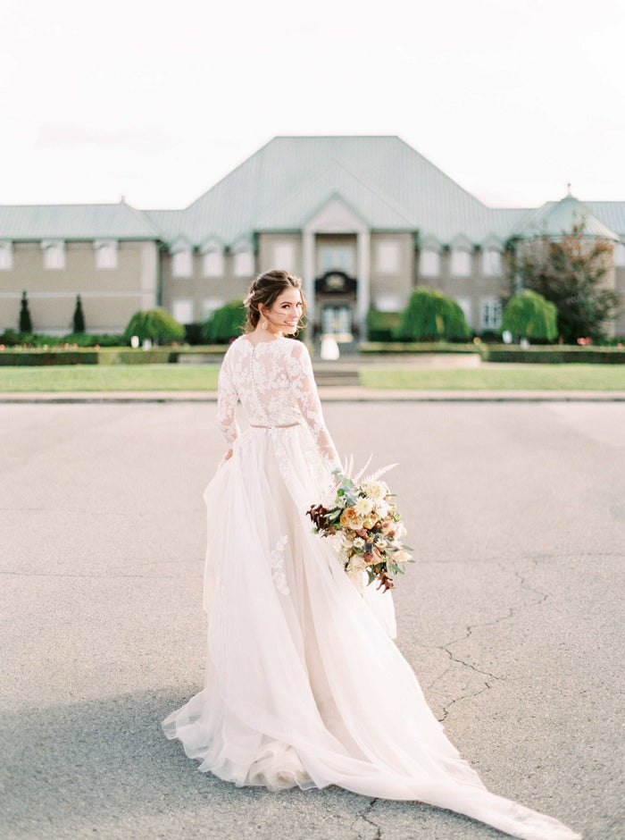 Extraordinary romantic wedding dress. From the Loveblooms collection by Catherine Langlois