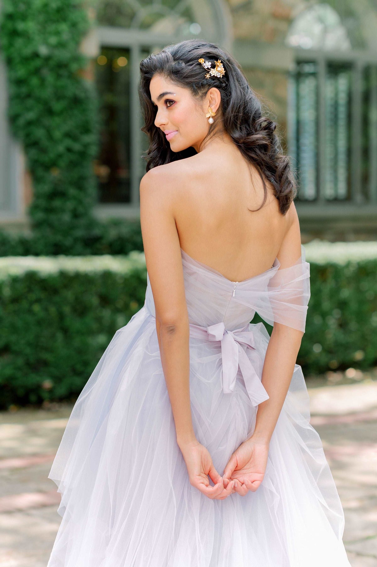 short purple wedding dresses ALFEICE Off The Shoulder Short Wedding Dresses for Bride Pufffy Satin Bridal Dresses w/Pockets Strapless Formal Ball Gowns for Women Light Purple 0 at Amazon Women's Clothing store
