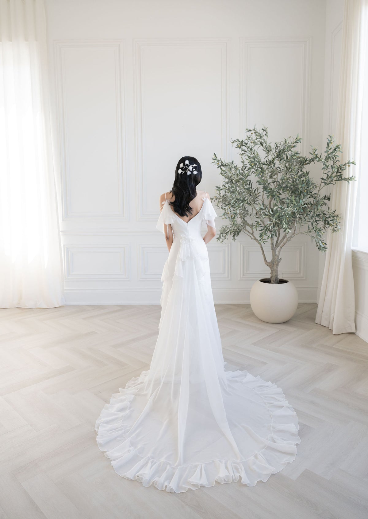 MISTY Romantic Ruffled Chiffon Wedding Dress Catherine Langlois MISTY Romantic Ruffled Chiffon Wedding Dress Catherine Langlois