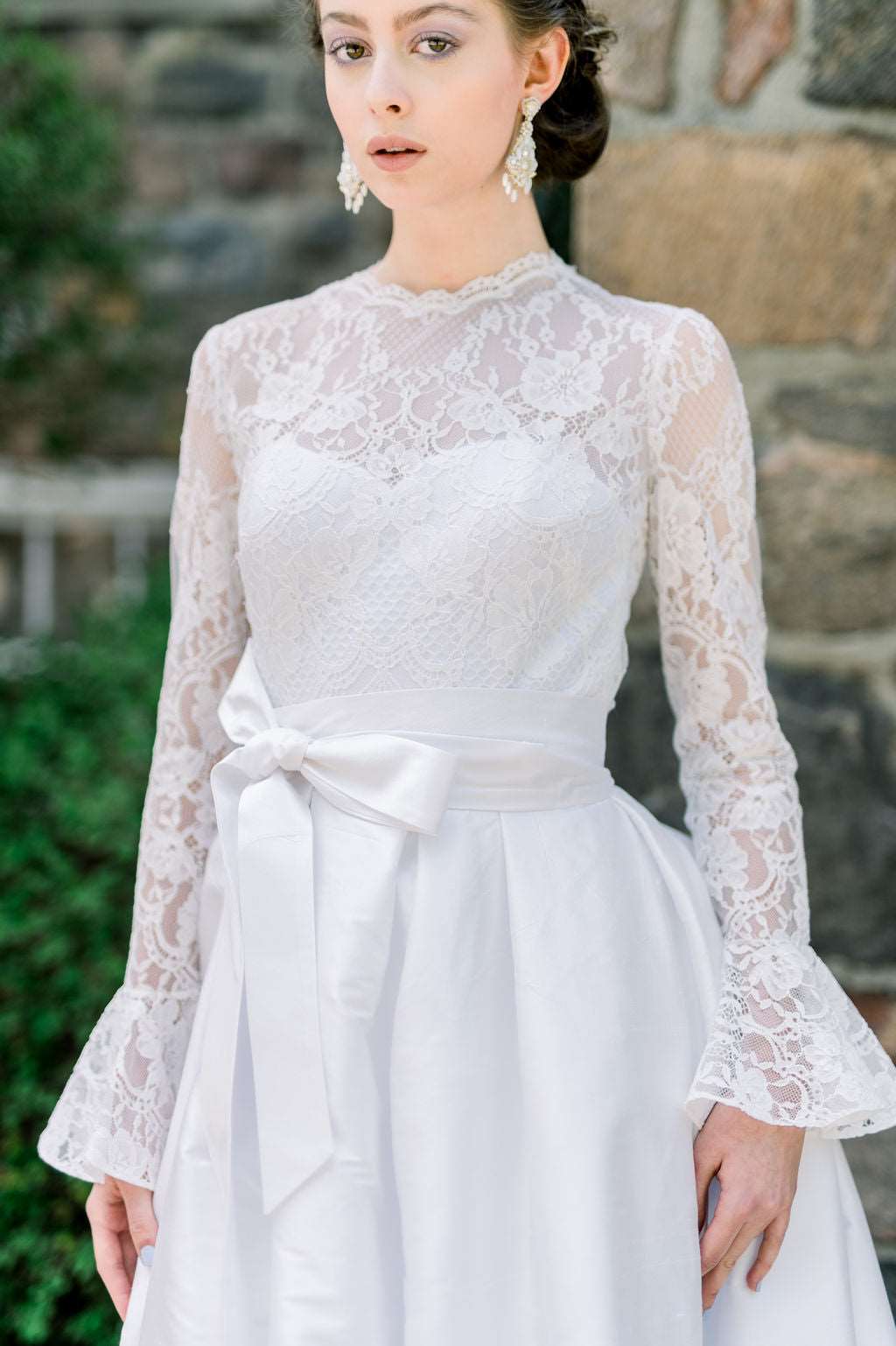 High neck bridal dress best sale