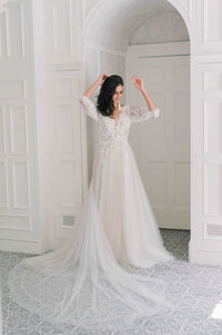 Most romantic tulle andlace wedding dress. Custom made by Catherine Langlois, Toronto