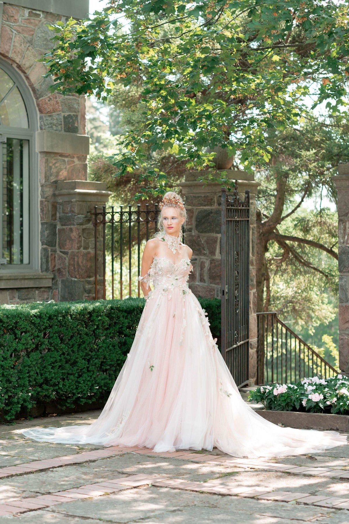 SUMMER Romantic Pink Floral Gown - Main Image