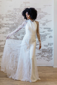 Sheer lace wedding dress overlay. Bridal separates.Custom made in Toronto,Canada.