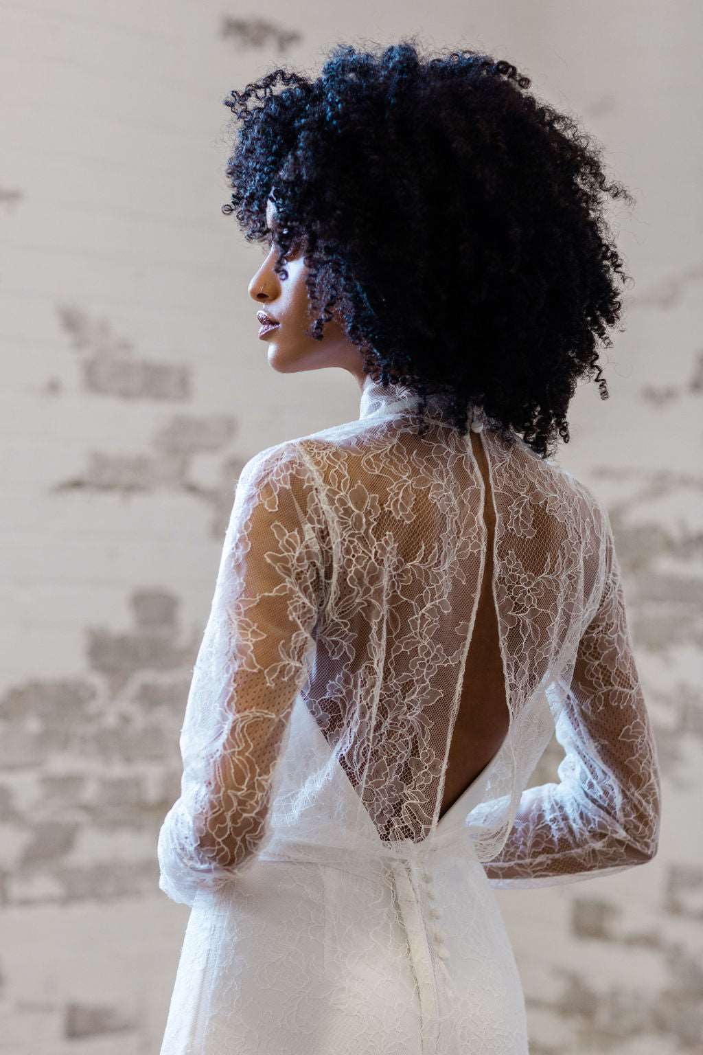 Sheer lace wedding dress overlay. Custom made in Toronto,Canada.