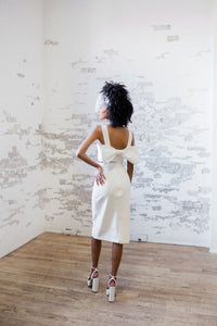 Simple tea length bridal skirt. Made in Canada by Catherine Langlois.