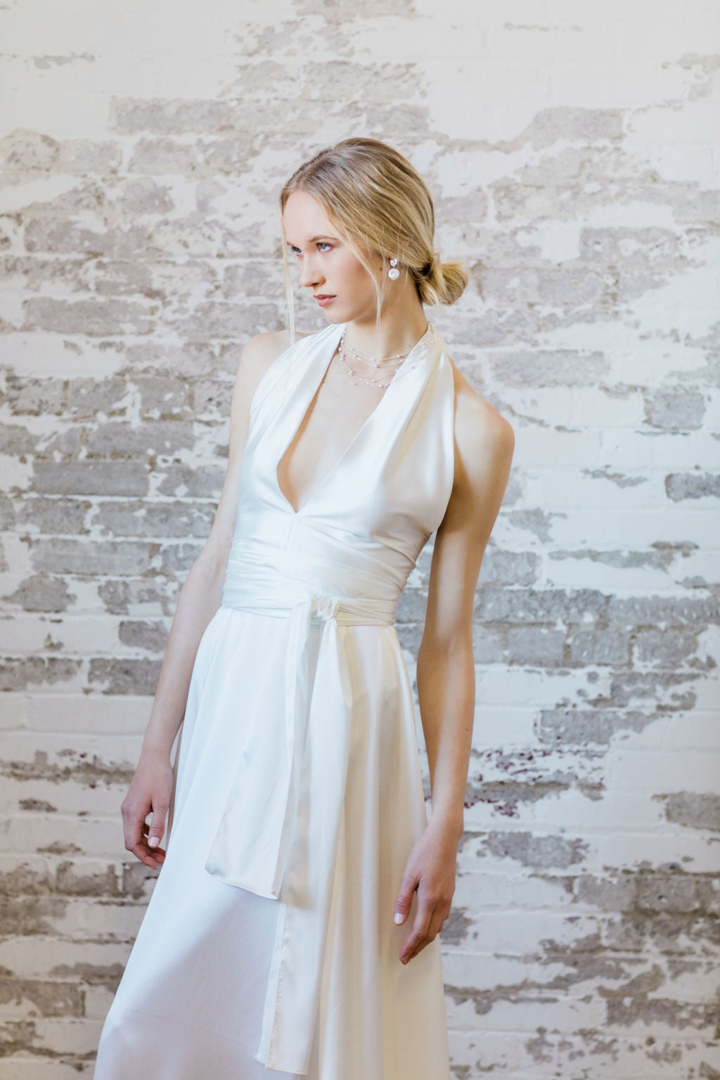Satin bridal skirt. Modern bridal separates. Made in Toronto, Canada by Catherine Langlois.