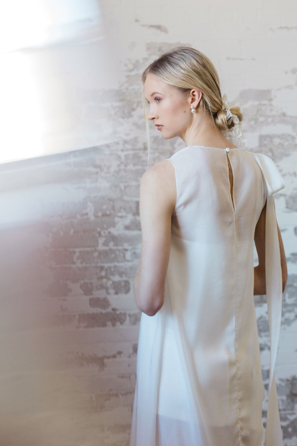 Modern wedding tunic and skirt. Sheer minimalist bridal separates. Designed and hand made in Canada.