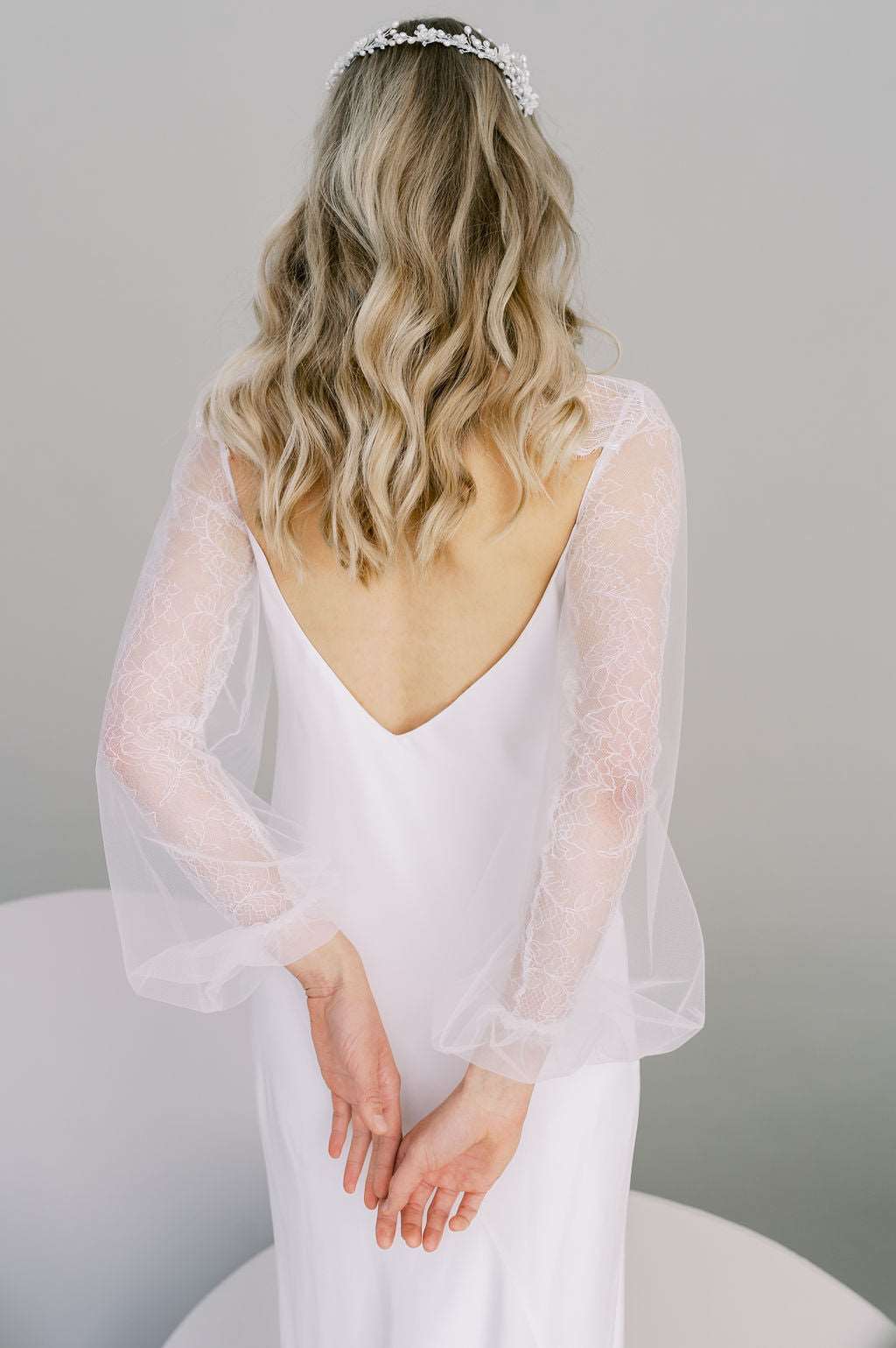 AMBER Bridal Topper with Sleeves – Catherine Langlois