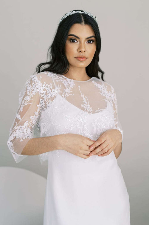 beaded topper for wedding dress Elizabeth Fillmore Gem Topper – Belle Bridal Atelier Chicago – Belle Atelier main image 1