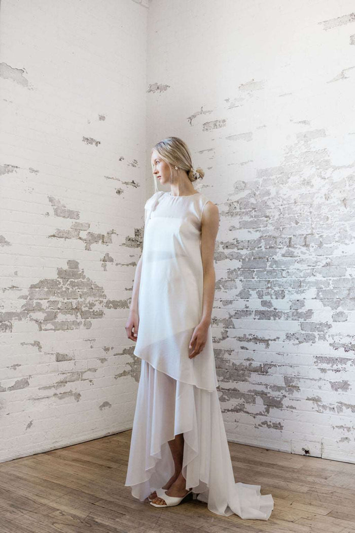 Sheer minimalist bridal separates. Designed and made in Canada.