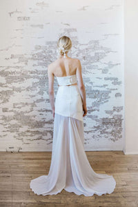 Sheer modern bridal skirt. fashion forward bridal separates. Made in Canada by Catherine Langlois.
