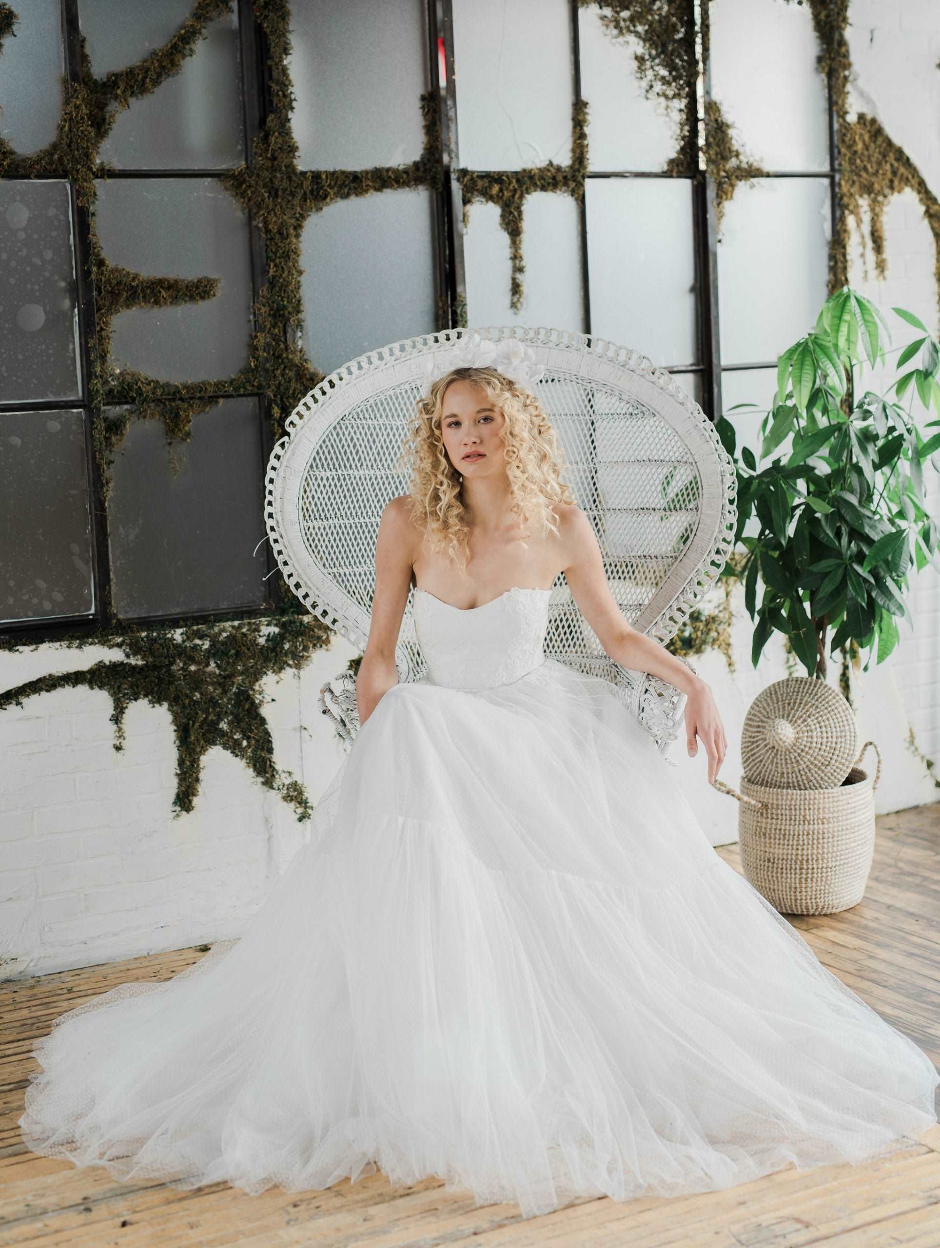 Swiss Dot Tulle Wedding Dress