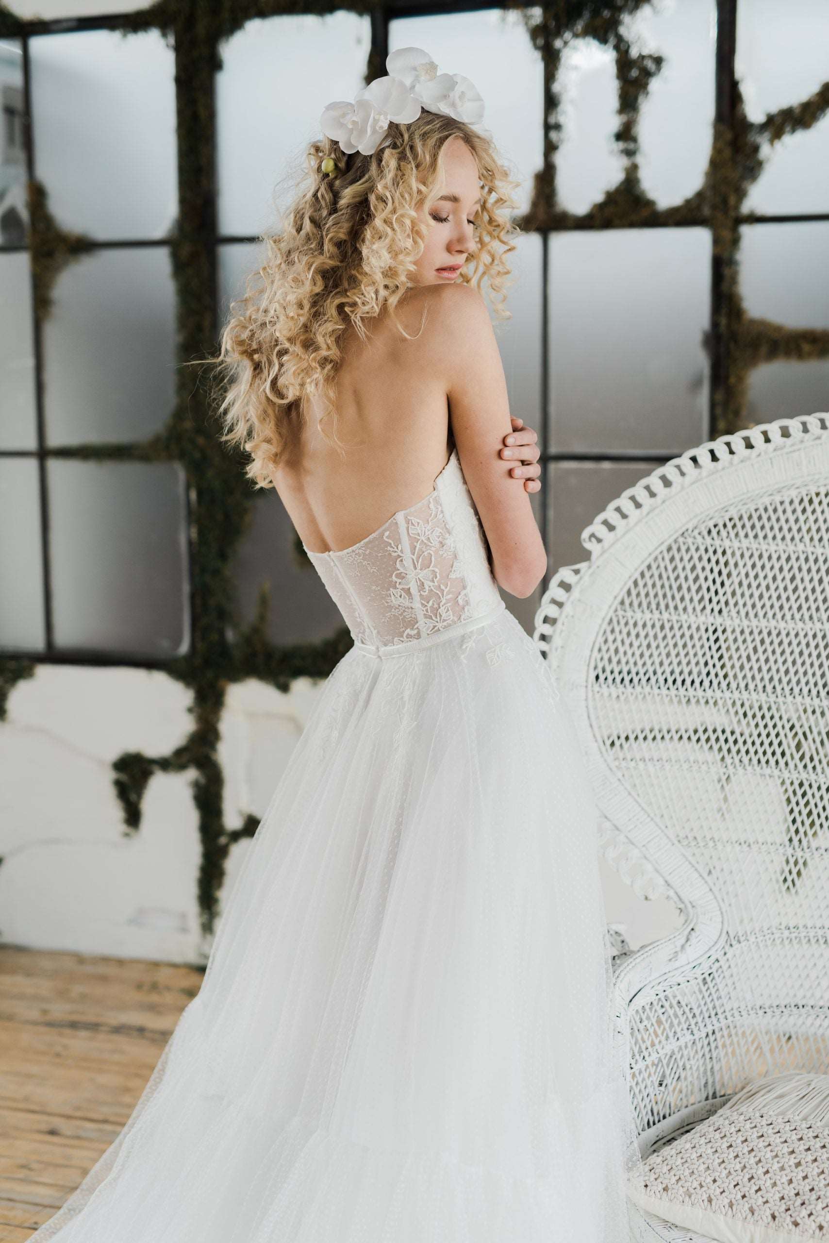 Swiss Dot Tulle Wedding Dress