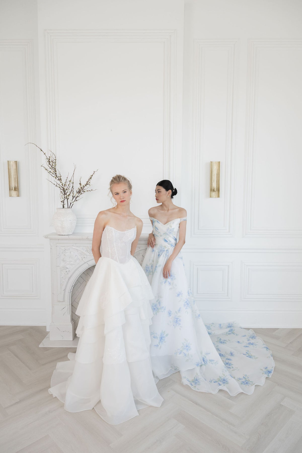 PAQUITA Blue Organza Wedding Dress