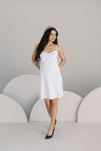 Short bias slip dress by Catherine Langlois. Wear on its own or with one of our coordinating overdresses.