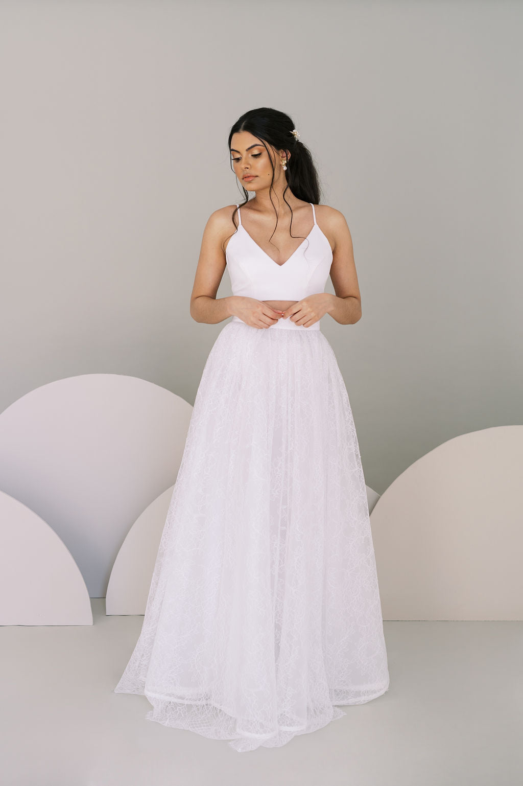 Bridal crop deals top lace