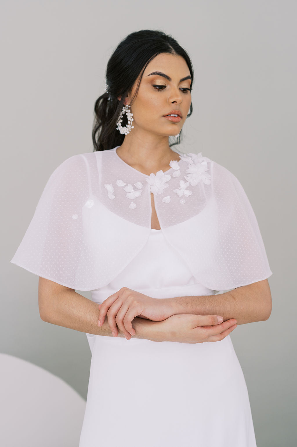 Short bridal capelet. Handmade by Catherine Langlois, Toronto