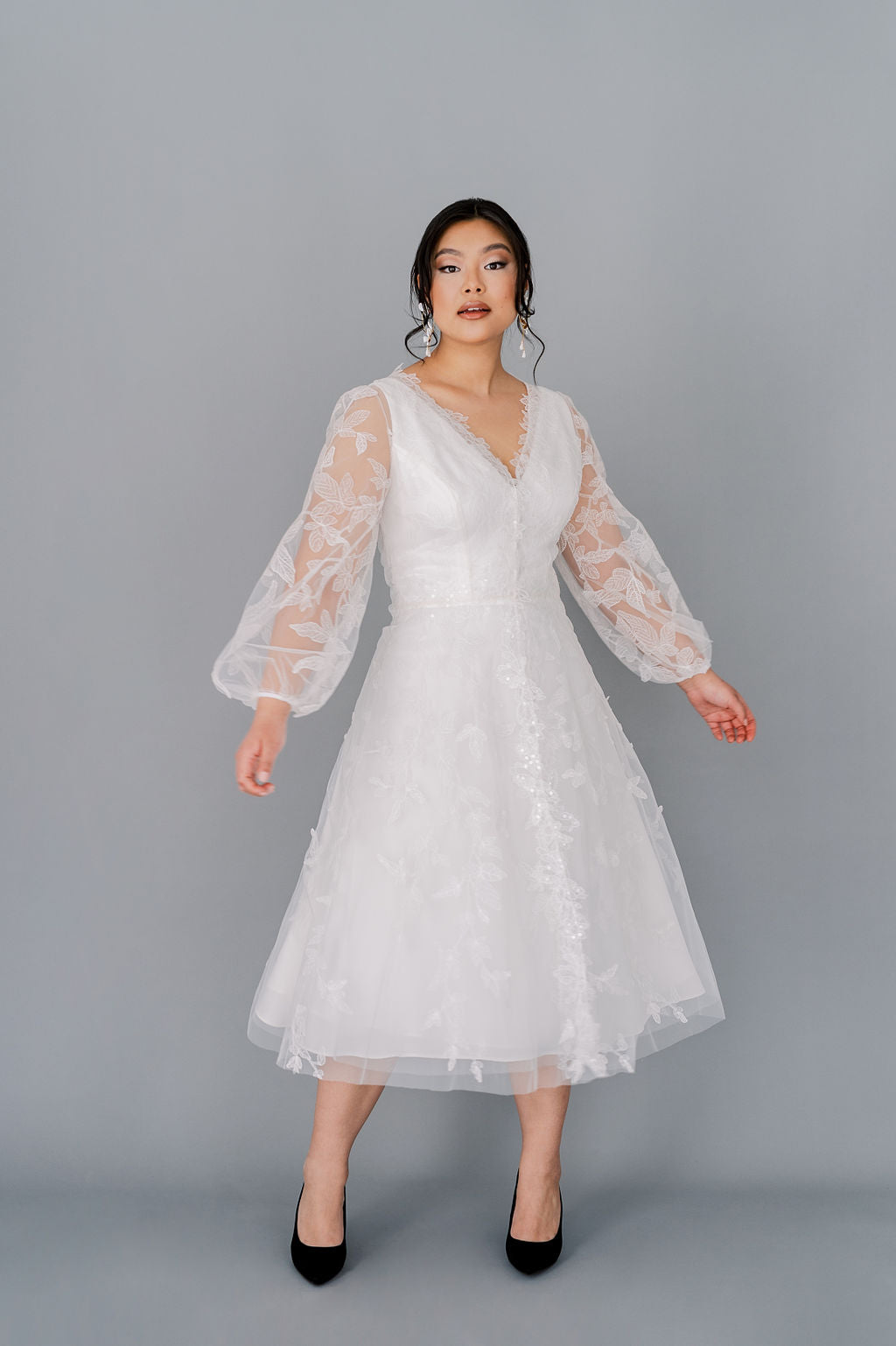 DORIS Tea Length Wedding Dress – Catherine Langlois