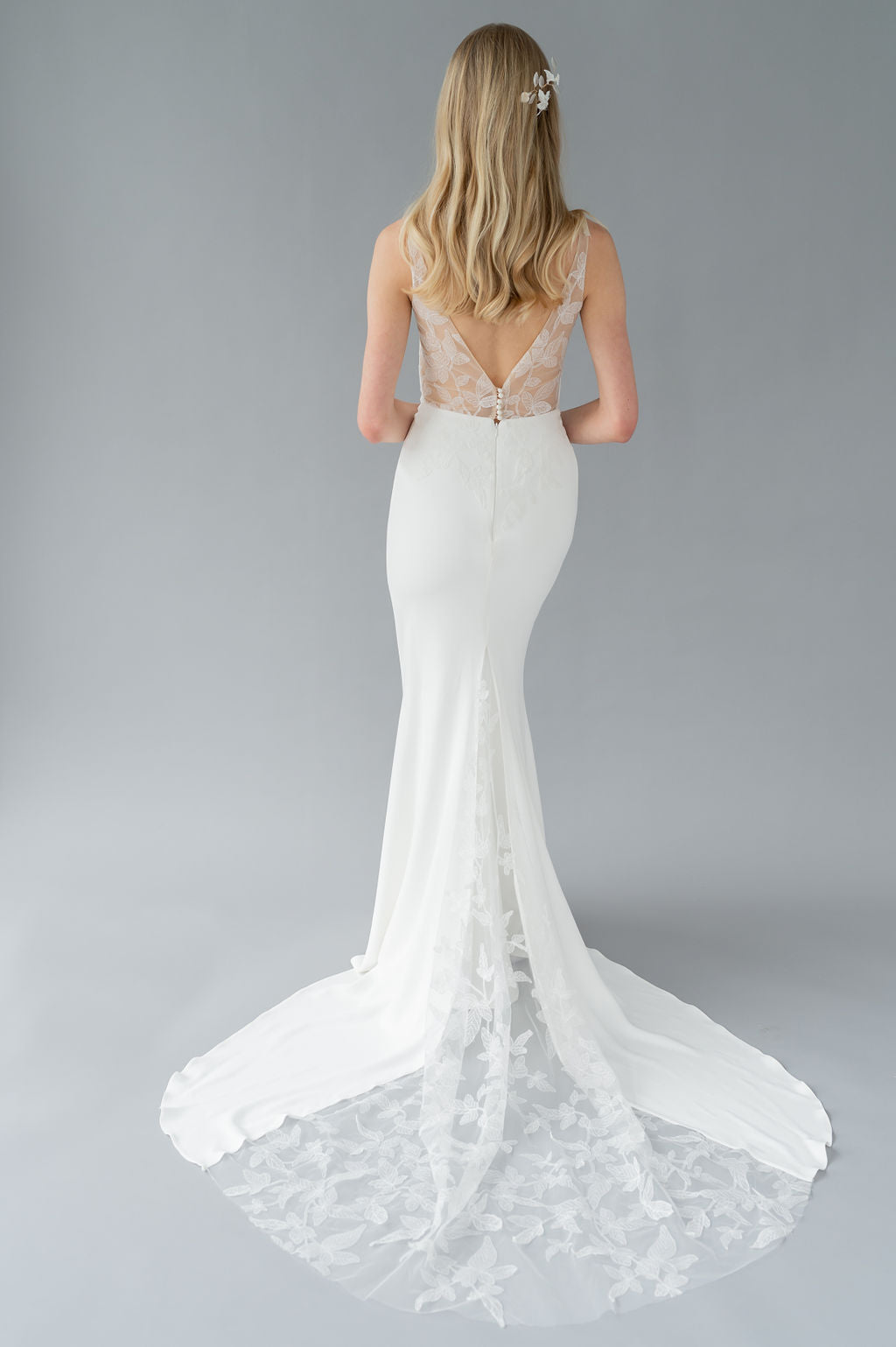 HALEY Low Back Crepe Wedding Dress Catherine Langlois HALEY Low Back Crepe Wedding Dress Catherine Langlois