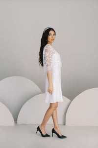 Canadian wedding separates. Vine lace wedding top. Handmade by Catherine Langlois, Toronto.