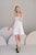 Knee length empire line eco crepe wedding dress. From the WildHoney seperates collection by Catherine Langlois, Canada.