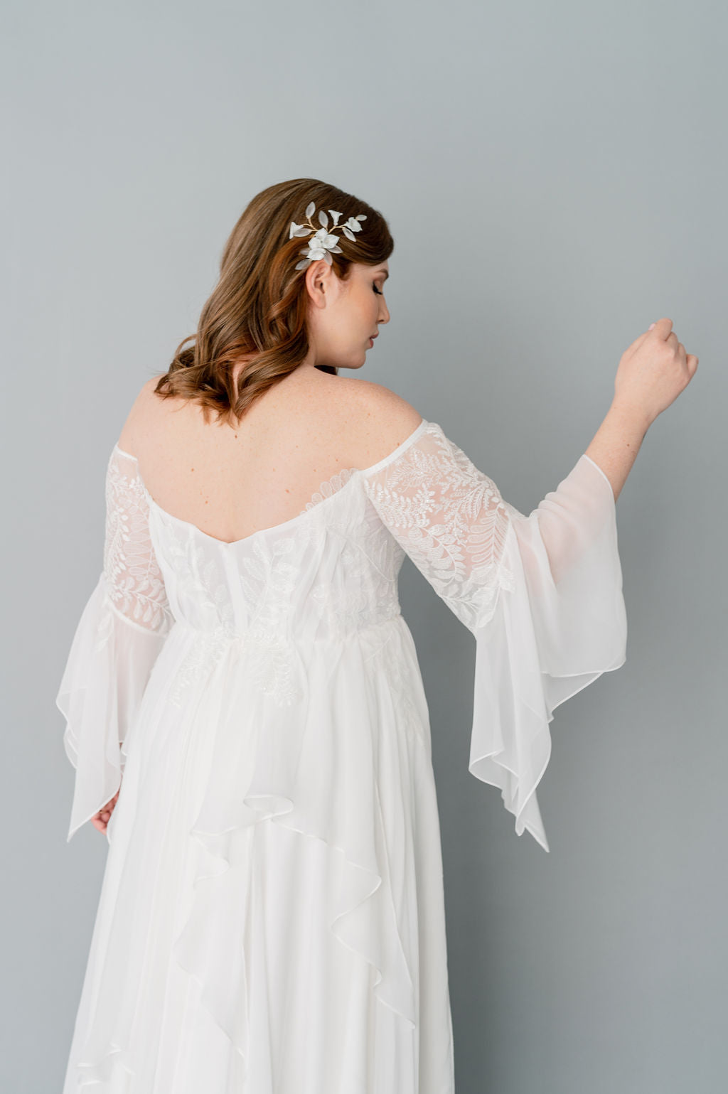 VIOLA Boho Chiffon Wedding Dress – Catherine Langlois